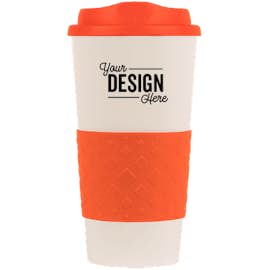 16 oz. Rubber Grip To Go Coffee Cup - Color: Orange
