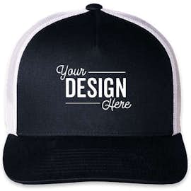 Pacific Headwear Five-Panel Snapback Trucker Hat - Color: Navy / White