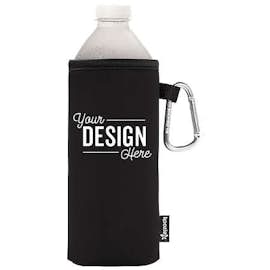 Foldable Large Bottle KOOZIE ® w/ carabiner - Color: Black