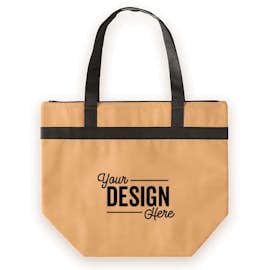 Basic Zippered Insulated Grocery Tote - Color: Natural