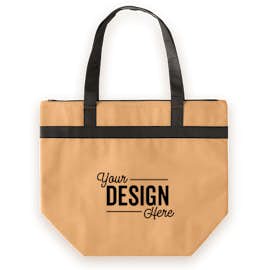 Basic Zippered Insulated Grocery Tote - Color: Natural