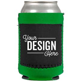 Neoprene Can Cooler with Pocket - Color: Emerald / Black / Black