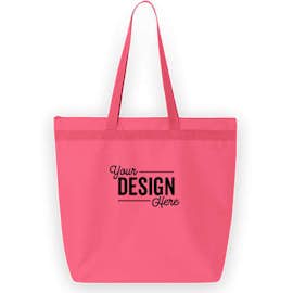 Large Recycled Poly Zippered Tote - Color: Hot Pink