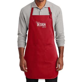 Port Authority Two-Pocket Full Length Apron - Color: Red