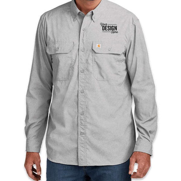 Custom Carhartt Force Solid Long Sleeve Work Shirt - Design Button Down ...