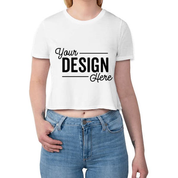 Download Custom Bella Canvas Women S Flowy Crop T Shirt Design Women S Short Sleeve T Shirts Online At Customink Com