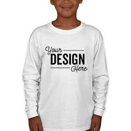 Gildan Youth Ultra Cotton Long Sleeve T-shirt - Color: White