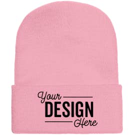 Yupoong Solid Cuff Beanie - Color: Baby Pink