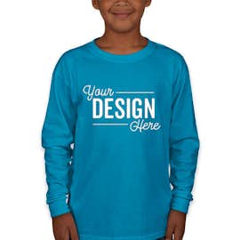 Gildan Youth Ultra Cotton Long Sleeve T-shirt - Color: Sapphire