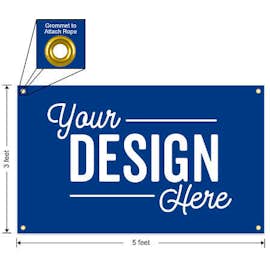 Full Color 5' x 3' Vinyl Banner - Color: Royal Blue