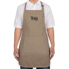 Port Authority Stain Release Full Length Apron - Embroidered - Color: Khaki