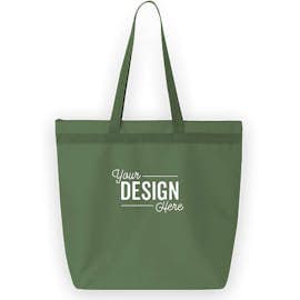 Large Recycled Poly Zippered Tote - Color: Forest