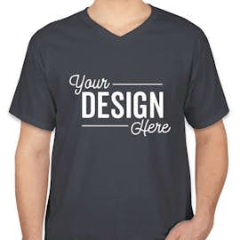 Canada - Fruit of the Loom 100% Cotton V-Neck T-shirt - Color: Charcoal Grey