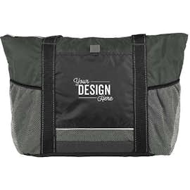 Colorblock Zippered Insulated Cooler Tote - Color: Black / Charcoal
