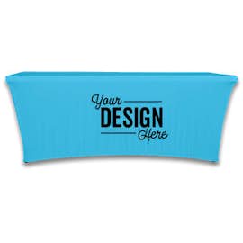 Full Color 8' Stretch Tablecloth - Color: Columbia Blue