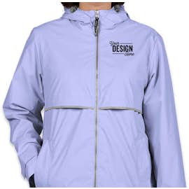 Charles River Women's New Englander Hooded Rain Jacket - Color: Periwinkle / Reflective