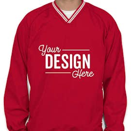 Sport-Tek Tipped V-Neck Windshirt - Color: True Red / White