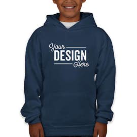 Hanes Youth EcoSmart 50/50 Pullover Hoodie - Color: Navy