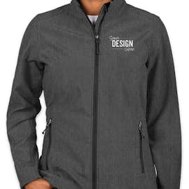 Port Authority Women's Core Fleece Lined Soft Shell Jacket - Color: Black Charcoal Heather
