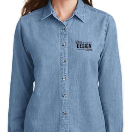 Port & Company Women's Denim Shirt - Color: Faded Blue