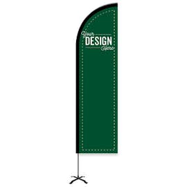 Full Color 8' Portable Feather Flag with Cross Base - Color: Forest Green