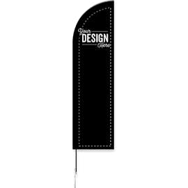 Full Color 8' Feather Flag with Ground Stake - Color: Black