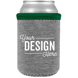 Heathered Jersey Neoprene Can Cooler - Color: Charcoal Gray / Pine Green / Class Green
