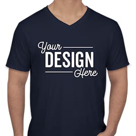 Canada - Gildan Softstyle Jersey V-Neck T-shirt - Color: Navy