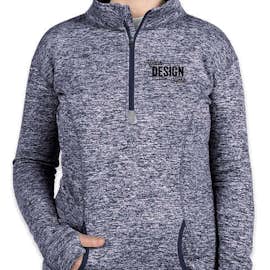 J. America Women's Cosmic Quarter Zip Performance Pullover - Color: Navy Fleck / Navy