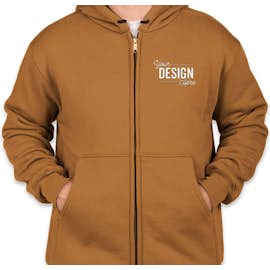 CornerStone Heavyweight Lined Zip Hooded Work Jacket - Color: Duck Brown