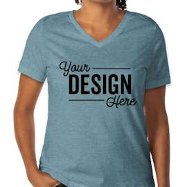 Bella + Canvas Women's Jersey V-Neck T-shirt - Color: Heather Slate