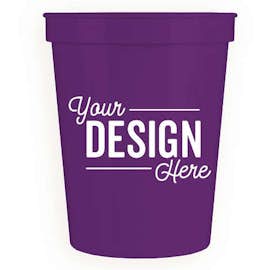 16 oz. Plastic Stadium Cup - Color: Purple