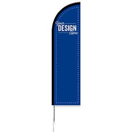 Full Color 8' Feather Flag with Ground Stake - Color: Royal Blue