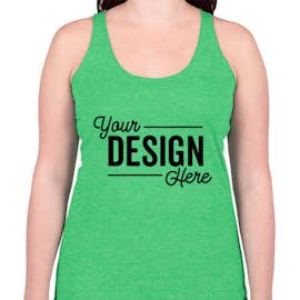 Bella + Canvas Women's Tri-Blend Racerback Tank - Color: Green Tri-Blend