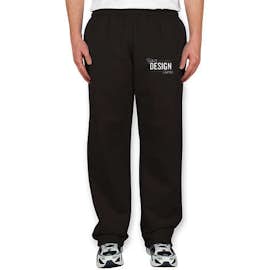 Gildan 50/50 Open Bottom Sweatpants - Color: Black