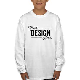 Hanes Youth Authentic Long Sleeve T-shirt - Color: White