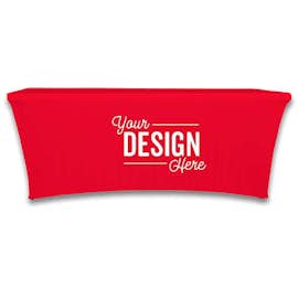 Full Color 8' Stretch Tablecloth - Color: Red