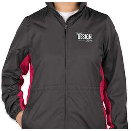Port Authority Women's Core Colorblock Full Zip Jacket - Color: Battleship Grey / Dark Rose