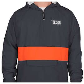 Charles River Classic Striped Hooded Packable Anorak - Color: Navy / Orange