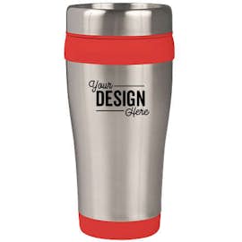 16 oz. Carmel Insulated Steel Travel Mug - Color: Red