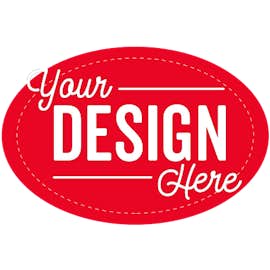 Full Color 3 in. x 2 in. Oval Roll Labels (500 per roll) - Color: Red