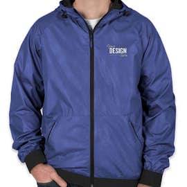 Sport-Tek Embossed Full Zip Hooded Jacket - Color: True Royal / Black
