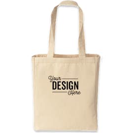 Medium Gusseted Midweight 100% Cotton Canvas Tote - Color: Natural