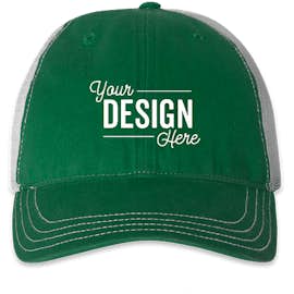 Richardson Garment Washed Trucker Hat - Color: Kelly / White