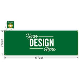 Full Color 6' x 2' Vinyl Banner - Color: Kelly Green
