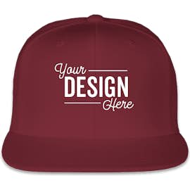 Yupoong Flat Bill Snapback Hat - Color: Maroon