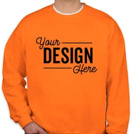 Gildan Midweight 50/50 Crewneck Sweatshirt - Color: Safety Orange