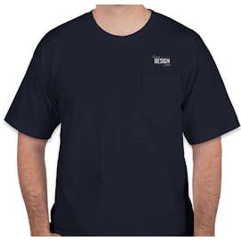 Bayside USA-Made 100% Cotton Pocket T-shirt - Color: Navy