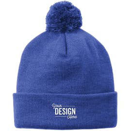 Sport-Tek Solid Pom Pom Beanie - Color: True Royal