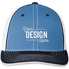 Pacific Headwear Flexfit Trucker Hat - Color: Columbia Blue / Navy
